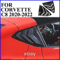 Carbon fiber side window louvers air vent shades tirm for Chevrolet Corvette C8
