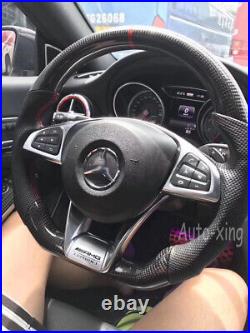 Custom Carbon Fiber Flat Steering Wheel for Mercedes-Benz AMG W205 S63 C63 SL