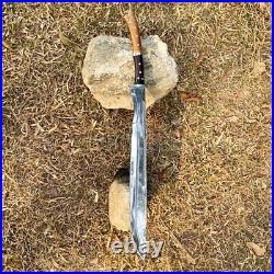 Custom Handmade Carbon Steel Blade Survival Machete Sword Hunting Sword Camping