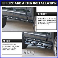 Drop Running Boards For 2024 Toyota Tacoma Double/Crew Cab Black 4Step Bar