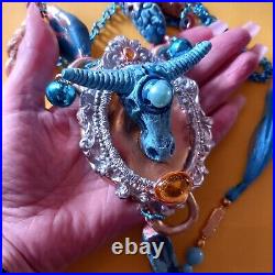 Ethnic jewelry primitive necklace luxury pendant original amulet fertiliy bull