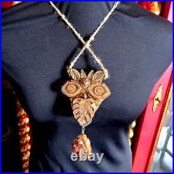 Ethnic jewelry tribal long pendant vintage regional hawaii big necklace hawaiian