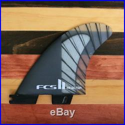 FCS II Reactor Surfboard Fin Set PC Carbon Med or Large Brand New