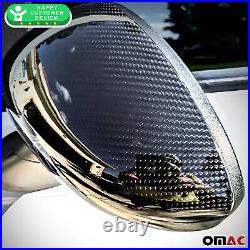 Fits Fiat 500 2012-2019 Genuine Carbon Fiber Side Mirror Cover Cap 2 Pcs