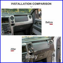 For 09-14 Ford F150 Center Console Dashboard Panel Cover Trim Black Carbon Fiber