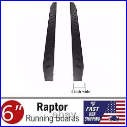 For 2015-2022 Chevy Colorado Extended Cab 6 Black Raptor Nerf Bars Side Steps