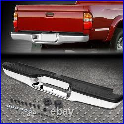 For 95-04 Toyota Tacoma Chrome Trim Steel Rear Step Bumper Face Bar Assembly