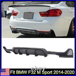 For BMW F32 F33 F36 2014-2020 M Sport Rear Bumper Diffuser Lip Carbon Fiber Look