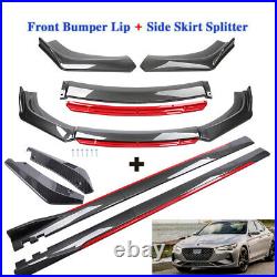 For Genesis G70 G80 G90 Front Bumper Lip Spoiler Splitter Chin + Side Skirt Rods