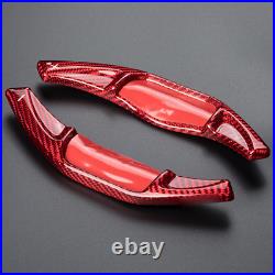 For Toyota Camry 2018-2021 Carbon Fiber Red Steering Wheel Paddle Shifter Trim