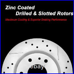 Front Drill/Slot Zinc Brake Rotors + Ceramic Pads for Chevy Camaro 10-15