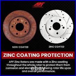 Front Drill/Slot Zinc Brake Rotors + Ceramic Pads for Ford Edge 10-14