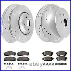 Front Rear Brake Rotor Pad for Toyota Sienna Highlander Lexus RX450h RX350 11-17