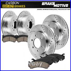 Front+Rear Brake Rotors & Carbon Ceramic Pads For 2012 2013 2014- 2017 Ford F150