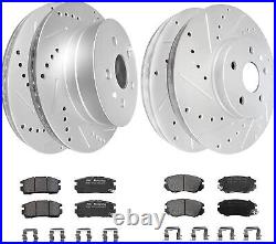 Front Rear Drill Brake Disc Rotors Pads for Chevy Equinox GMC Terrain 2010-2017