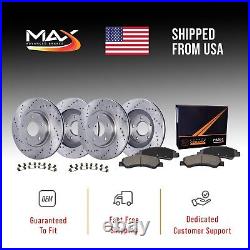 Front & Rear Drilled Brake Rotors + Pads for 2007-2015 2016 2017 2018 BMW X5