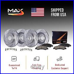 Front & Rear Drilled Brake Rotors + Pads for 2013 2014 2015 2016 2017 Audi Q5