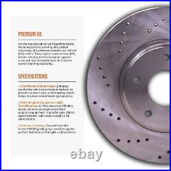 Front & Rear Drilled Brake Rotors + Pads for Chevy Equinox Malibu GMC Terrain