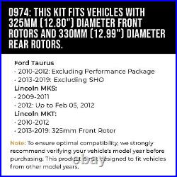 Front & Rear Drilled Brake Rotors + Pads for Ford Explorer Flex Taurus MKT