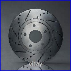 Front & Rear Drilled Slotted Rotors + Pads for 2004-2007 2008 2009 2010 BMW X3