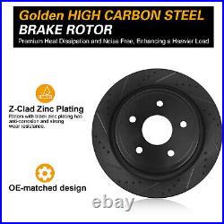 Front Rear HIGH CARBON Steel Brake Rotors + Brake Pads for Dodge Ram 1500 06-18