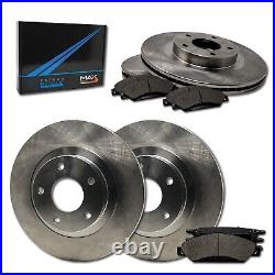 Front + Rear Max Brakes Premium OE Rotors with Carbon Metallic Pads TA196343