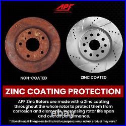 Front & Rear Zinc Drill/Slot Brake Rotors + Pads for Toyota Sienna 2011-2020