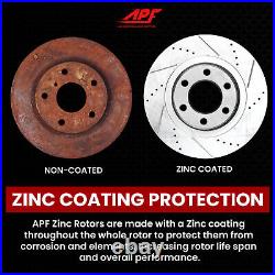 Front Zinc Drill/Slot Brake Rotors + Ceramic Pads for Lincoln MKS 2011-2012