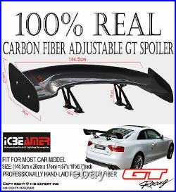 GT Style Weather proof 57 Real Carbon Fiber Rear adjustable Spoiler Wing Q43