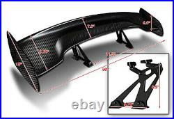 GT Style Weather proof 57 Real Carbon Fiber Rear adjustable Spoiler Wing Q43