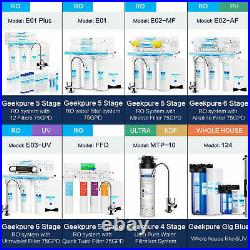 Geekpure 5 Stage Reverse Osmosis RO Water Filter System with Free 7 Filters 75GPD