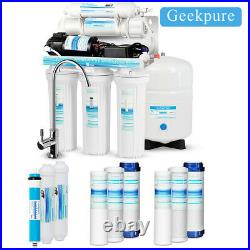 Geekpure 5 Stage Reverse Osmosis Water Filter System with Booster Pump 75 GPD