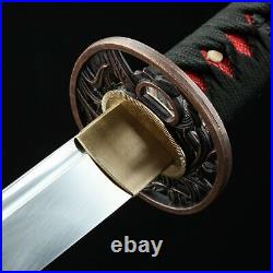 Hand Forged Carbon Steel Black Japanese Wakizashi And Katana Samurai Sword Sets