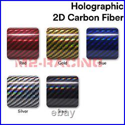 Holographic Carbon Fiber Black Laser Chrome Vinyl Wrap Sheet Film Decal Sticker