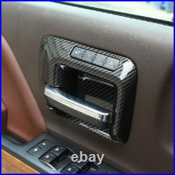 Interior Cover Trim Kit For Chevy Silverado GMC Sierra 2014-17 19X Carbon Fiber