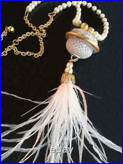 Jewelry necklace original pendant luxury elegant jewel jellyfish ostrich feather