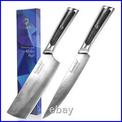 Kitchen Knife Set Japanese Damascus VG10 Steel Chef Knives Nakiri Slicer Cutlery