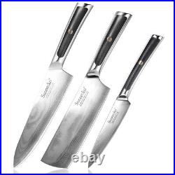 Kitchen Knife Set Japanese VG10 Damascus Steel Chef Knife Nakiri Cleaver Chopper