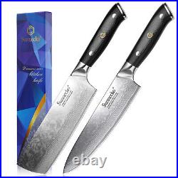 Kitchen Knife Set Japanese VG10 Damascus Steel Nakiri Chopper Chef Slicer Knives