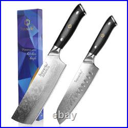 Kitchen Knife Set Japanese VG10 Damascus Steel Nakiri Chopper Santoku Chef Knife