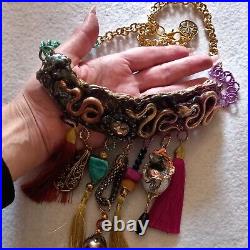Luxury jewelry necklace vintage style pendant woman fringe pendant glamour snake
