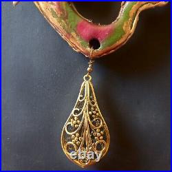 Luxury necklace primitive jewelry minimalist design station clover gold pendant