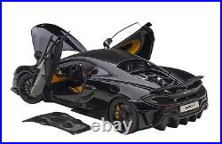 Mclaren 600LT Onyx Black and Carbon 1/18 Model Car by Autoart