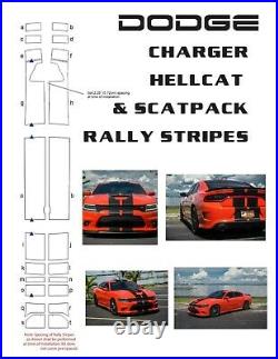 NEW Charger Scat Pack Rally Stripes CARBON FIBER Fits Dodge Decals SRT Hellcat
