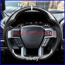 NEW REAL Carbon Fiber Perforated Steering Wheel For 2015-2020 F-ord F150 Raptor