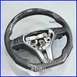 New Carbon Fiber LED Perforated Steering Wheel Fit Benz Class A B C W204 W212
