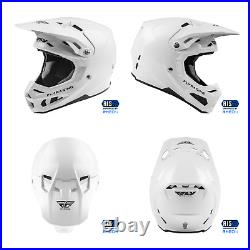 New Fly Racing Formula Carbon Solid White Motorcycle Helmet DOT ECE All Sizes