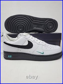 Nike Air Force 1'07 LV8 Carbon Fiber White Black Teal DR0155-100 Men's Sizes
