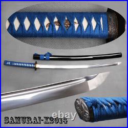 Noble Blue Handmade Japanese Samurai Katana Sword Carbon Steel Shiny Blade