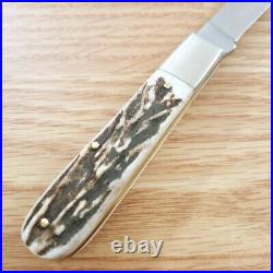 OTTER-Messer Small Hunting Folding Knife 2.25 Carbon Steel Blade Bone Handle